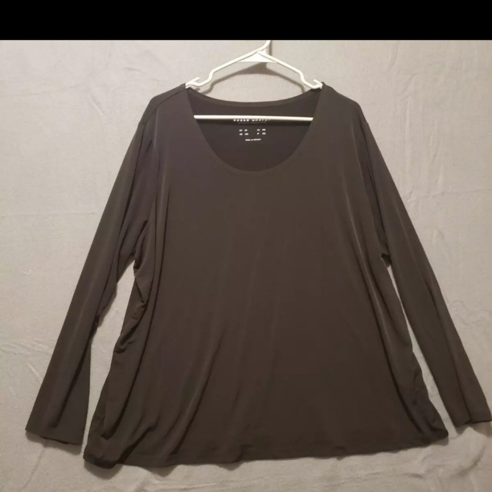 Susan Graver Top Size 2X Black Plus Size